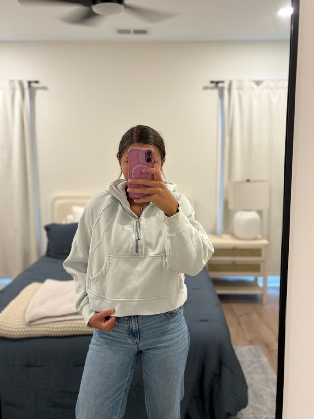 Lululemon Scuba Cropped Half Zip Size XS/S in Light Blue